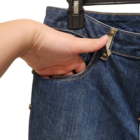 Moiselle Vintage Embellished Flared Jeans with Floral Beading - Approx. Size 32 - Picture 7 of 12